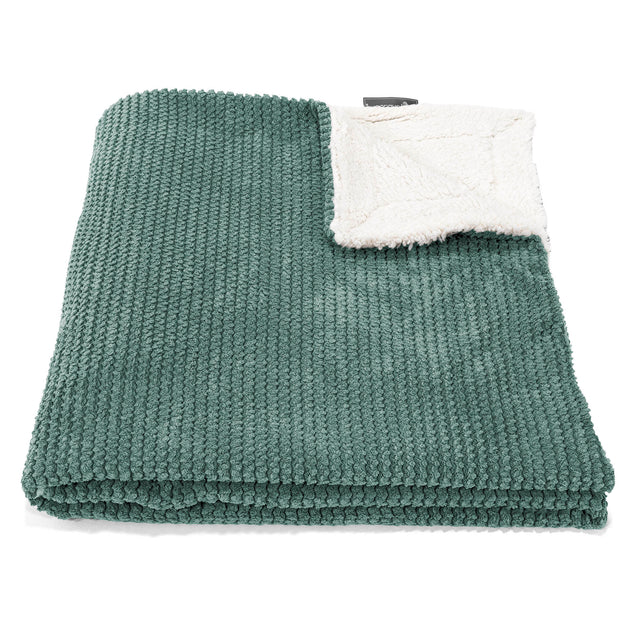 Sherpa-Decke - Pom-Pom Moosgrün 02