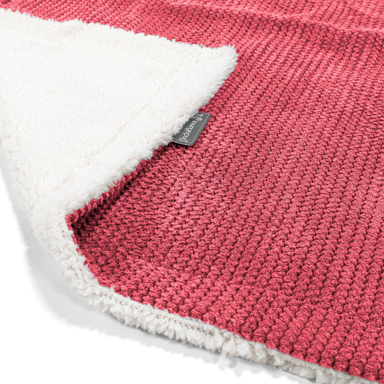 Sherpa-Decke - Pom-Pom Pastellrot 01