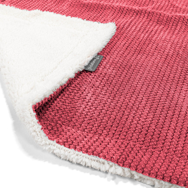 Sherpa-Decke - Pom-Pom Pastellrot 01
