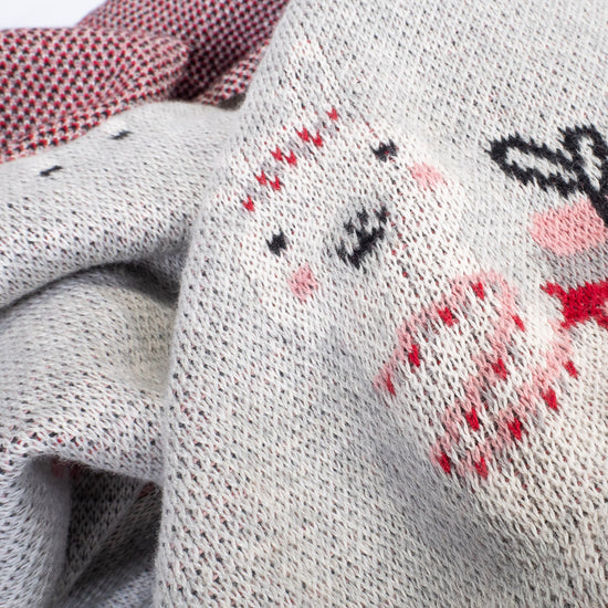 Kuscheldecke / Tagesdecke - Gestrickte Lama 05