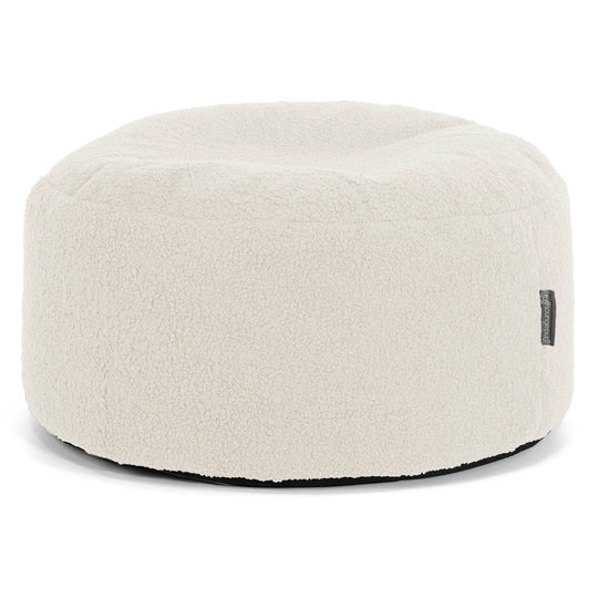 Sitzhocker mit Tablett - Bouclé Elfenbein 02