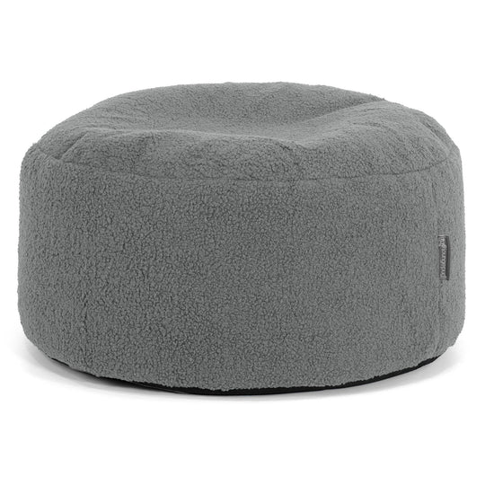 Sitzhocker mit Tablett - Bouclé Grau 02