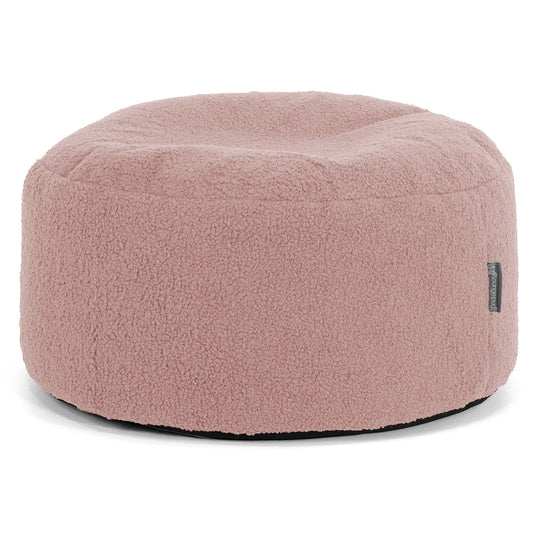 Sitzhocker mit Tablett - Bouclé Pink 02