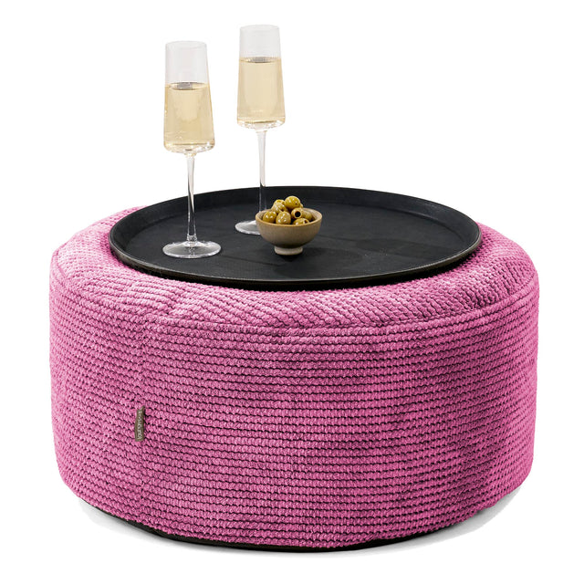 Sitzhocker mit Tablett - Pom-Pom Pink 01