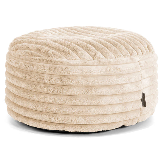 Sitzhocker Pouf - Ultra Plüsch Cord Creme 01