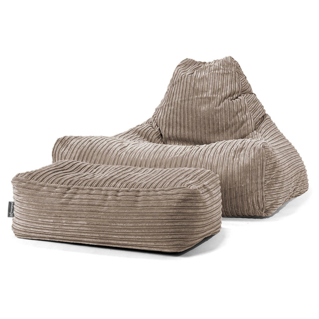 Sitzsack Lounge Sessel - Cord Beigegrau 02