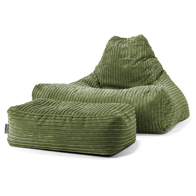 Sitzsack Lounge Sessel - Cord Nadelwaldgrün 02