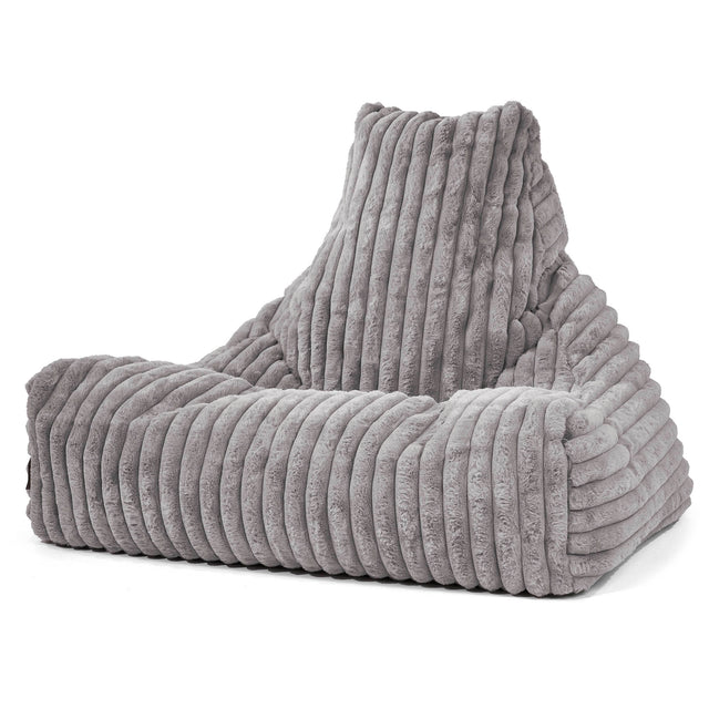 Sitzsack Lounge Sessel - Ultra Plüsch Cord Grau 01