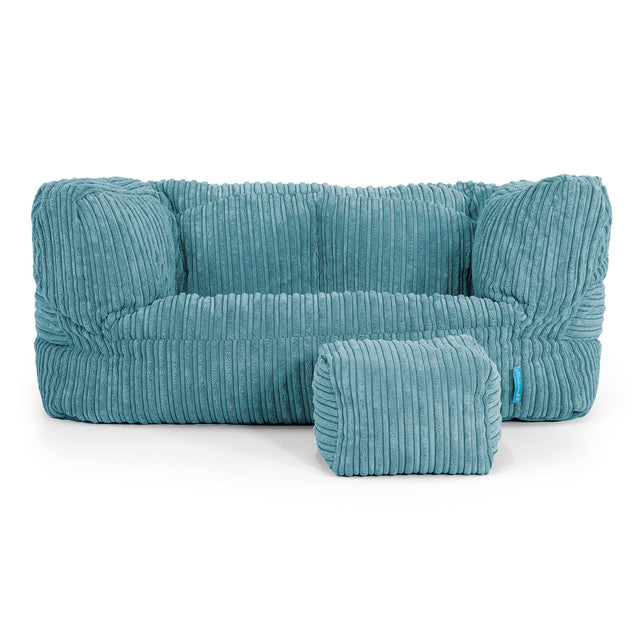 Kindersofa Albert 2-6 jahren - Cord Türkis 02