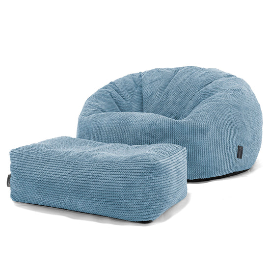Sitzsack Sofa - Pom-Pom Himmelblau 02