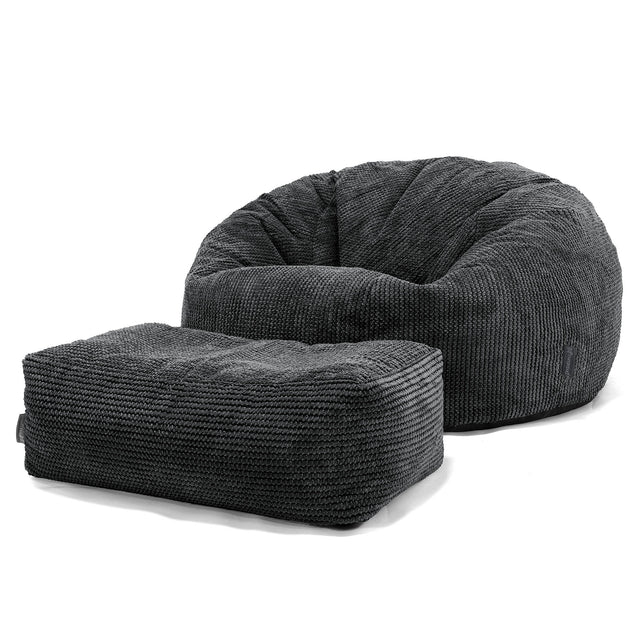Sitzsack Sofa - Pom-Pom Schwarz 02
