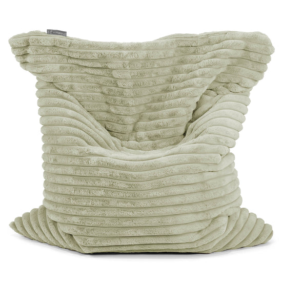 Sitzsack XXL - Ultra Plüsch Cord Salbeigrün 01