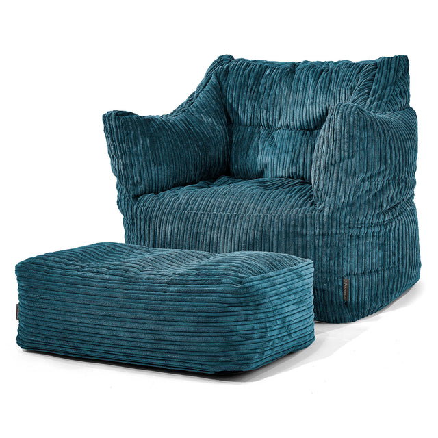 Victor Sitzsack Sessel - Cord Blaugrün 02