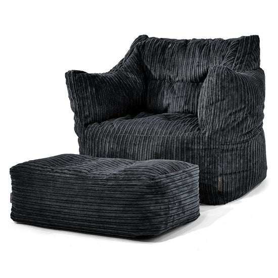 Victor Sitzsack Sessel - Cord Schwarz 02