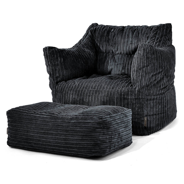 Victor Sitzsack Sessel - Cord Schwarz 02