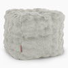 Würfel-Pouf- Hocker - Bubble Pelz Salbeigrün 01