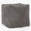 Würfel-Pouf- Hocker - Cord Graphitgrau 01