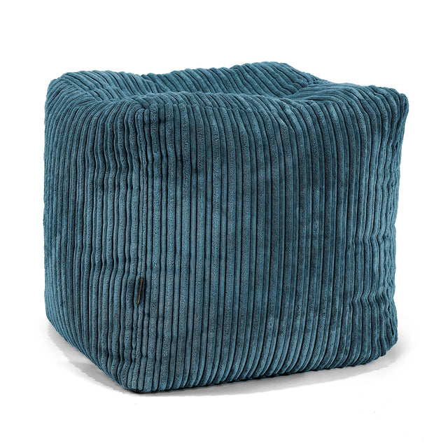Würfel-Pouf- Hocker - Cord Marineblau 01