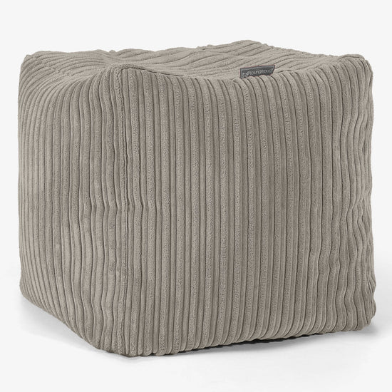 Würfel-Pouf- Hocker - Cord Nerzfarben 01