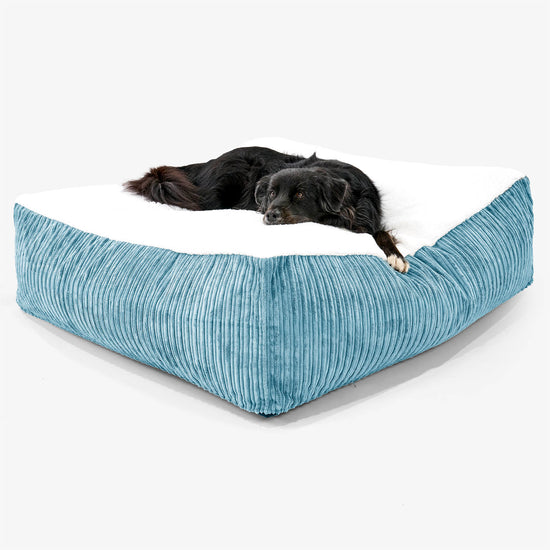 XXL Die Mega Matratze Hundebett - Sherpa & Cord Türkis 02