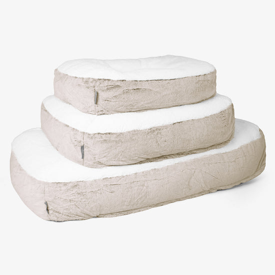 XXL Slouchy Hundebett - Kaninchen Kunstfell Goldbraun 02