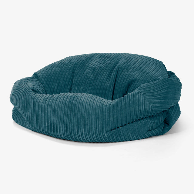 Sabine Sitzsack Sofa - Cord Blaugrün 01