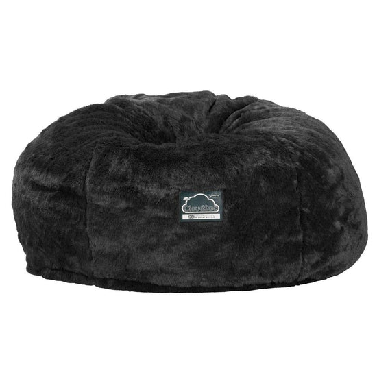 Lounge Pug, CloudSac 1010 XXL, Riesen Memory- Schaum XXL Sitzsacksofa, Schlafsofa, Kunstfell Schwarz