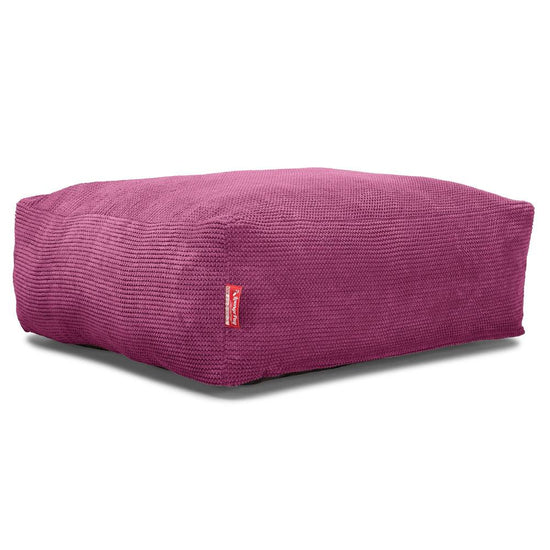 Lounge Pug, CloudSac 250, Memory-Schaum Ottomane Sitzbank Fußhocker, Sitzpouf, Pom-Pom Pink