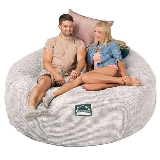 Lounge Pug, CloudSac 3000 XXL, Kingsize Memory, Schaum Sitzsacksofa, Schlafsofa, Pom-Pom Creme