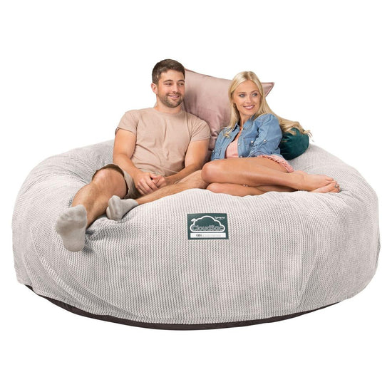 Lounge Pug, CloudSac 3000 XXL, Kingsize Memory, Schaum Sitzsacksofa, Schlafsofa, Pom-Pom Creme