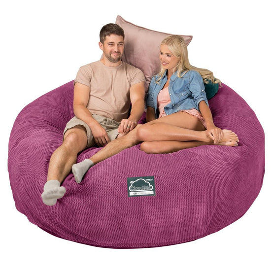 Lounge Pug, CloudSac 3000 XXL, Kingsize Memory, Schaum Sitzsacksofa, Schlafsofa, Pom-Pom Pink