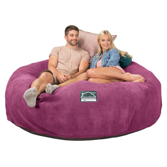 Lounge Pug, CloudSac 3000 XXL, Kingsize Memory, Schaum Sitzsacksofa, Schlafsofa, Pom-Pom Pink