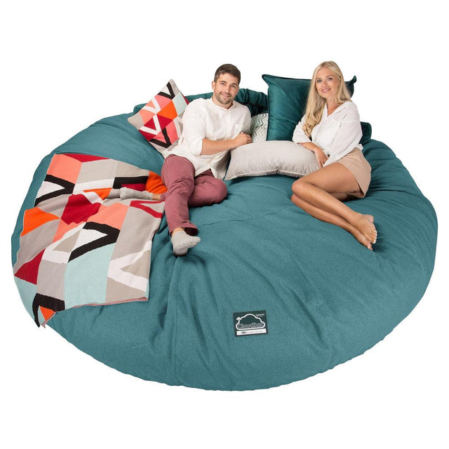 Lounge Pug, CloudSac 5000 XXXXXL, Gigantischer Memory-Schaum Sitzsacksofa, Schlafsofa, Interalli Wolle Aqua