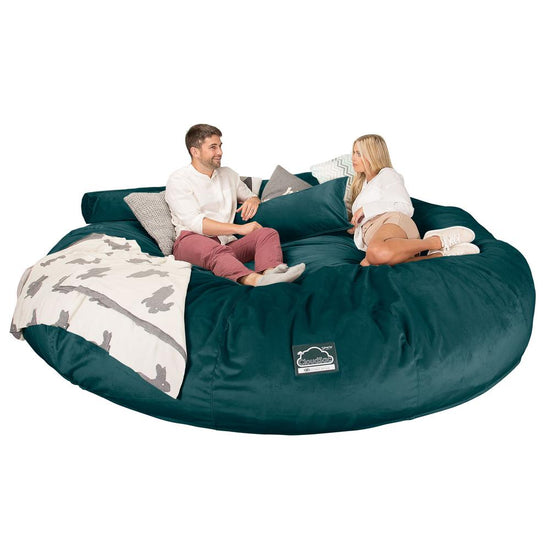 Lounge Pug, CloudSac 5000 XXXXXL, Gigantischer Memory-Schaum Sitzsacksofa, Schlafsofa, Samt Türkis