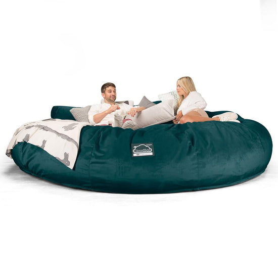Lounge Pug, CloudSac 5000 XXXXXL, Gigantischer Memory-Schaum Sitzsacksofa, Schlafsofa, Samt Türkis