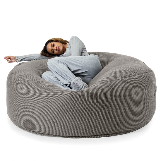 LOUNGE PUG - 'Mega-Mammoth' Sofa Sitzsack XXL - Schlafsofa - Ellos Gestrickter Grau