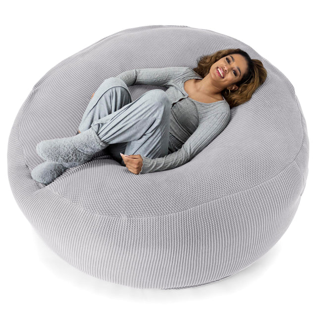 LOUNGE PUG - 'Mega-Mammoth' Sofa Sitzsack XXL - Schlafsofa - Ellos Gestrickter Hellgrau