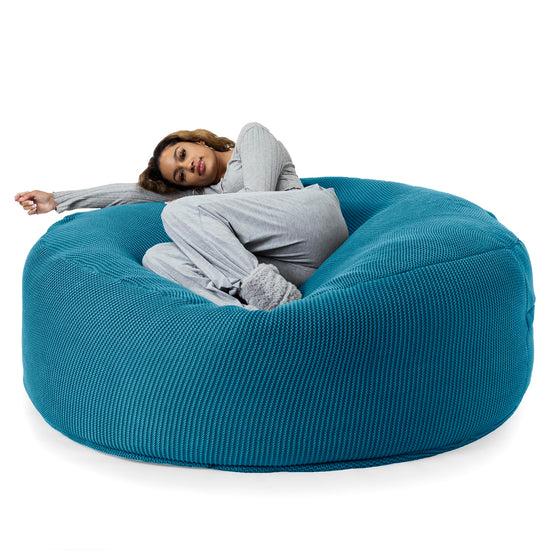 LOUNGE PUG - 'Mega-Mammoth' Sofa Sitzsack XXL - Schlafsofa - Ellos Gestrickter Türkis