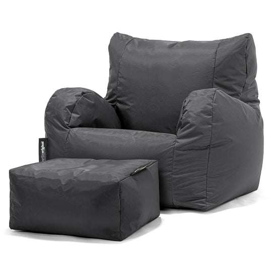 Lehnstuhl Sitzsack Outdoor - SmartCanvas™ Schiefergrau 02