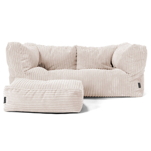 2-Sitzer Albert Sitzsacksofa - Cord Elfenbein 02