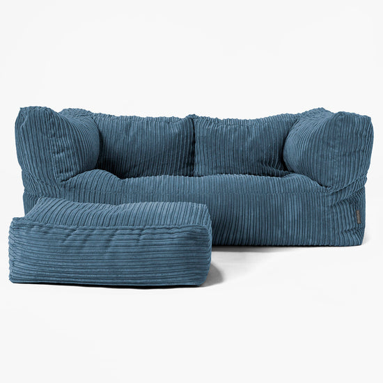 2-Sitzer Albert Sitzsacksofa - Cord Marineblau 02