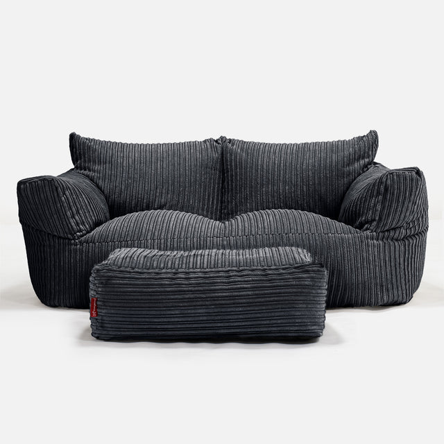 Josephine Sitzsack Sofa - Cord Schwarz 02
