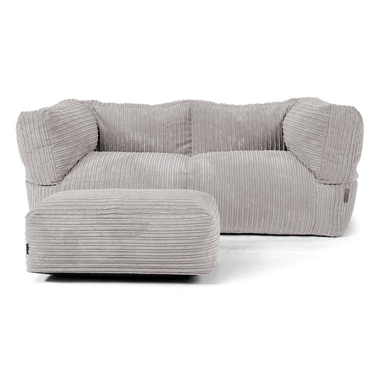 2-Sitzer Albert Sitzsacksofa - Cord Silbergrau 02