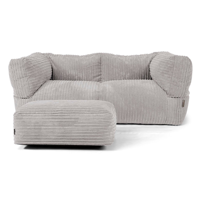 2-Sitzer Albert Sitzsacksofa - Cord Silbergrau 02