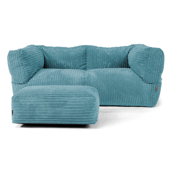 2-Sitzer Albert Sitzsacksofa - Cord Türkis 02
