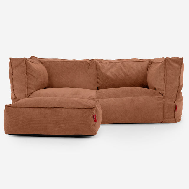 2-Sitzer Albert Sitzsacksofa - Feincord Bernsteinfarbe 02
