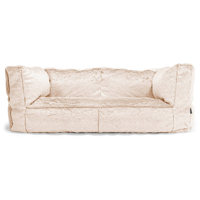 2-Sitzer Albert Sitzsacksofa - Kaninchen Kunstfell Weiß 01