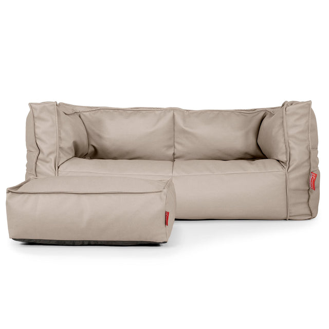 2-Sitzer Albert Sitzsacksofa - Veganes Leder Elfenbein 02