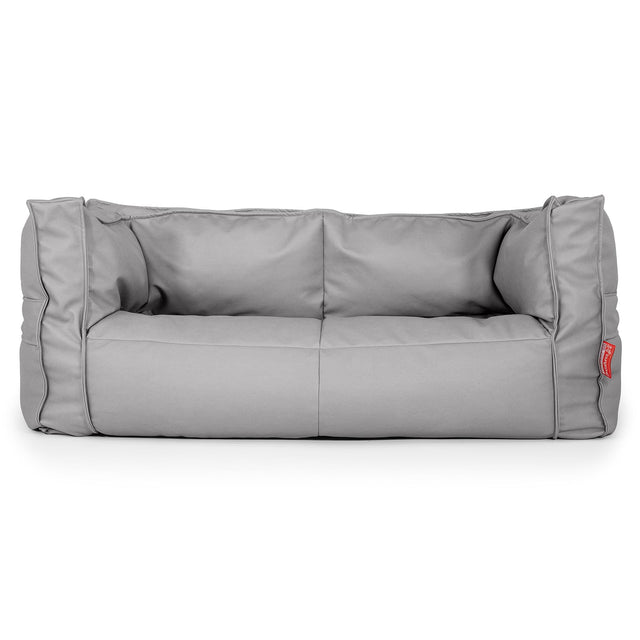 2-Sitzer Albert Sitzsacksofa - Veganes Leder Grau 01
