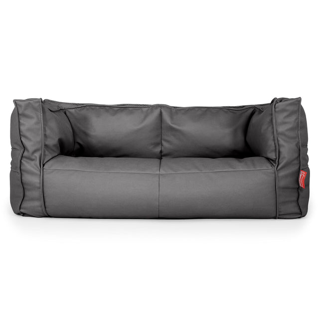 2-Sitzer Albert Sitzsacksofa - Veganes Leder Grau 01